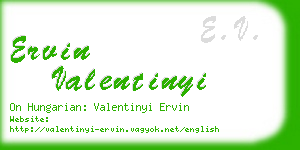 ervin valentinyi business card
